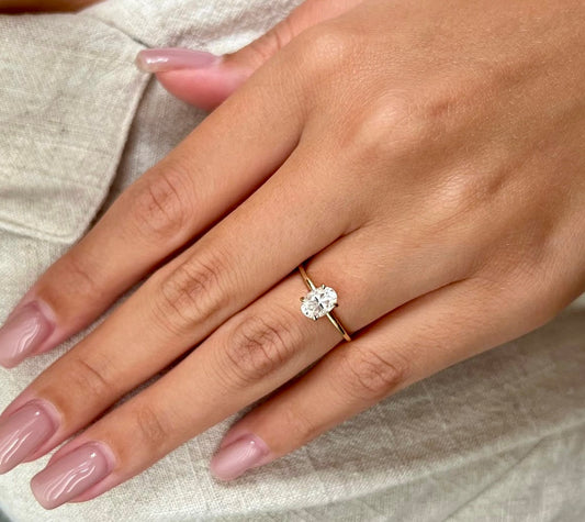 1ct Oval Moissanite Solitaire