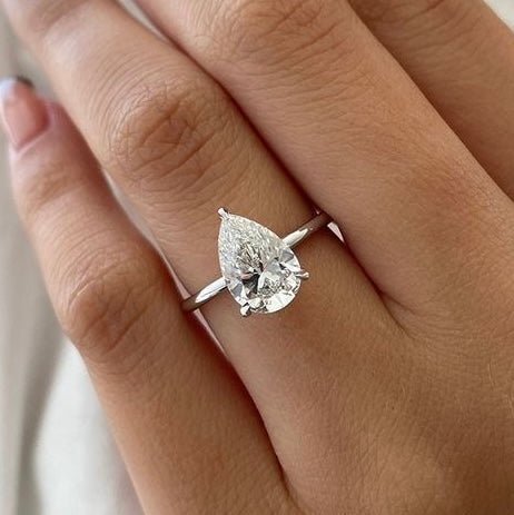 2ct Pear Moissanite Solitaire