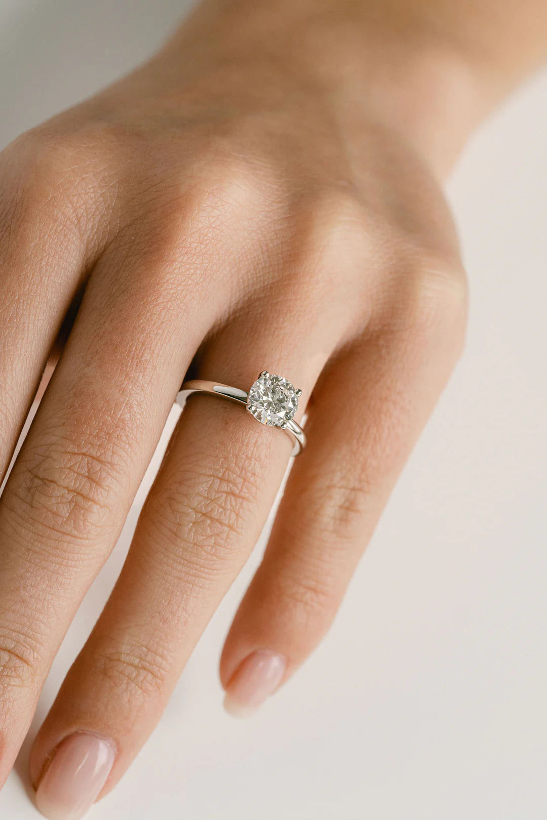 1ct Round Moissanite Solitaire