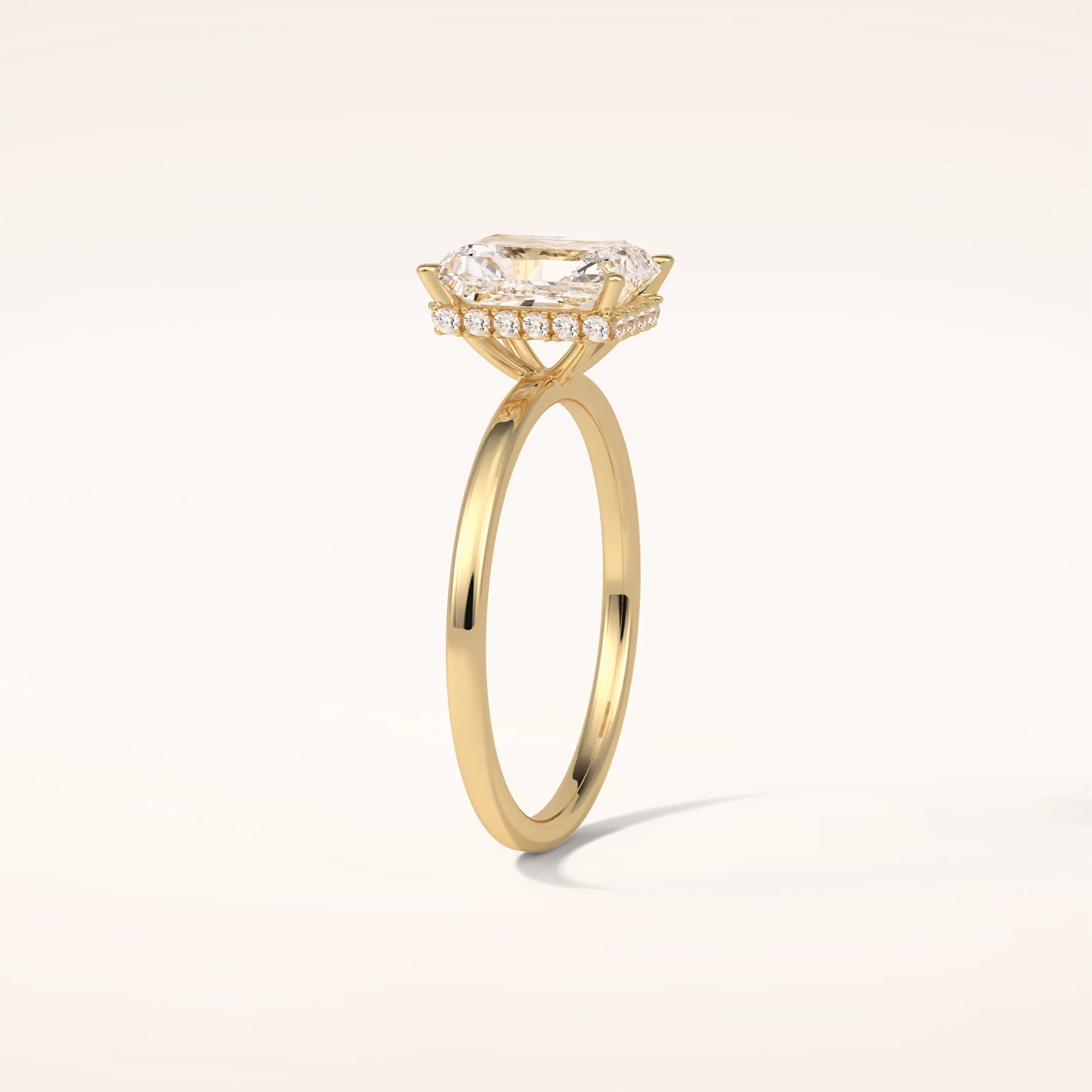 2ct Hidden Halo Radiant Moissanite Solitaire