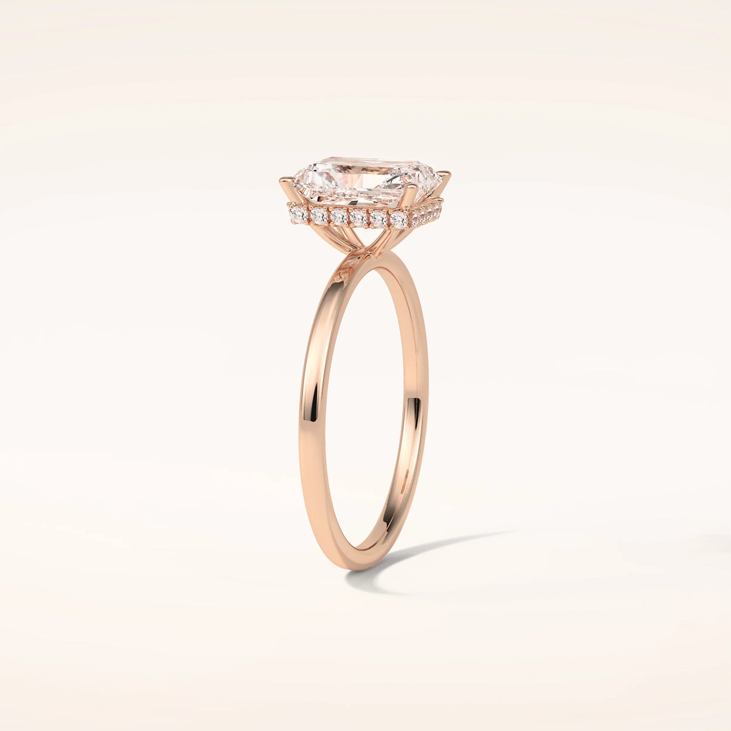 2ct Hidden Halo Radiant Moissanite Solitaire