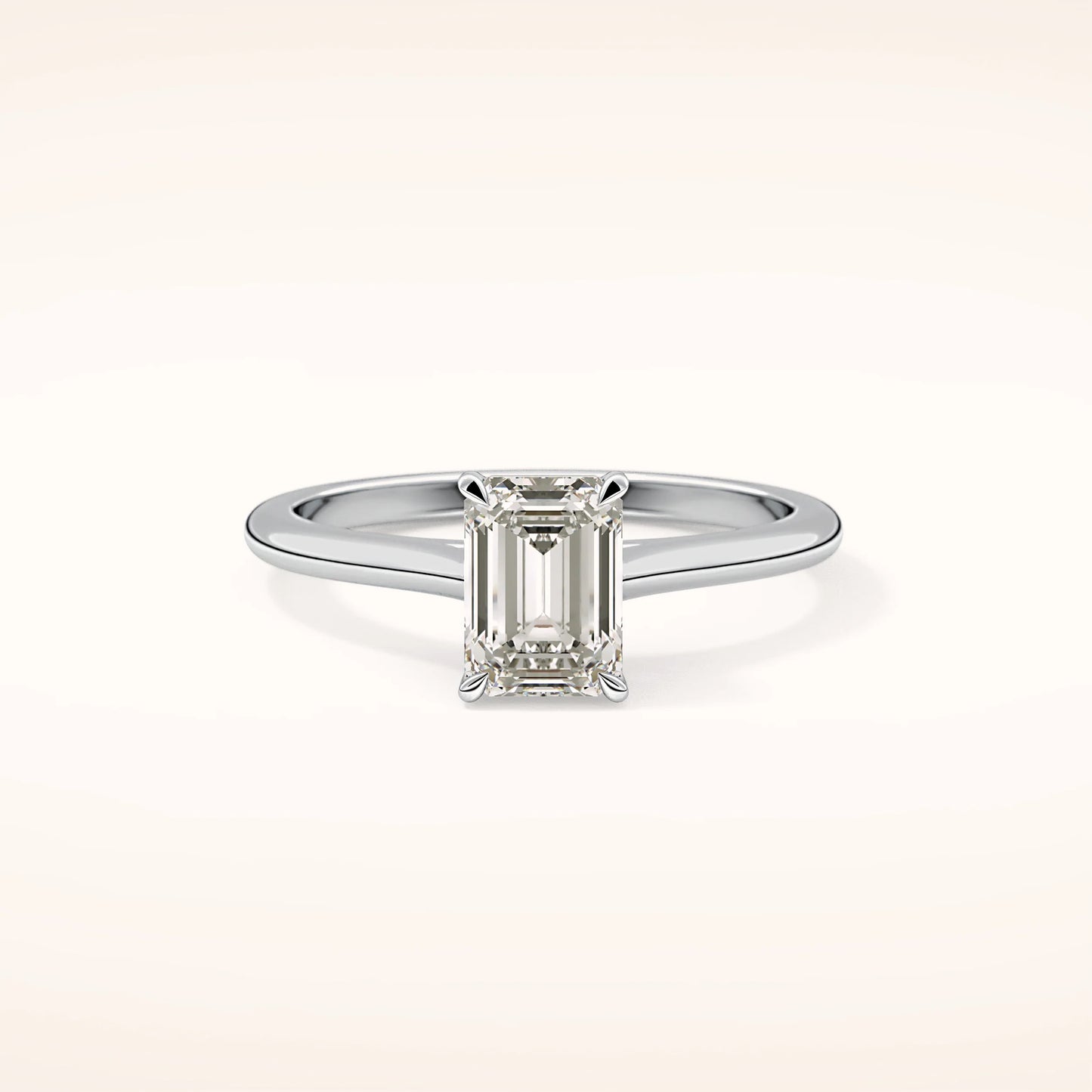 1ct Emerald Moissanite Solitaire