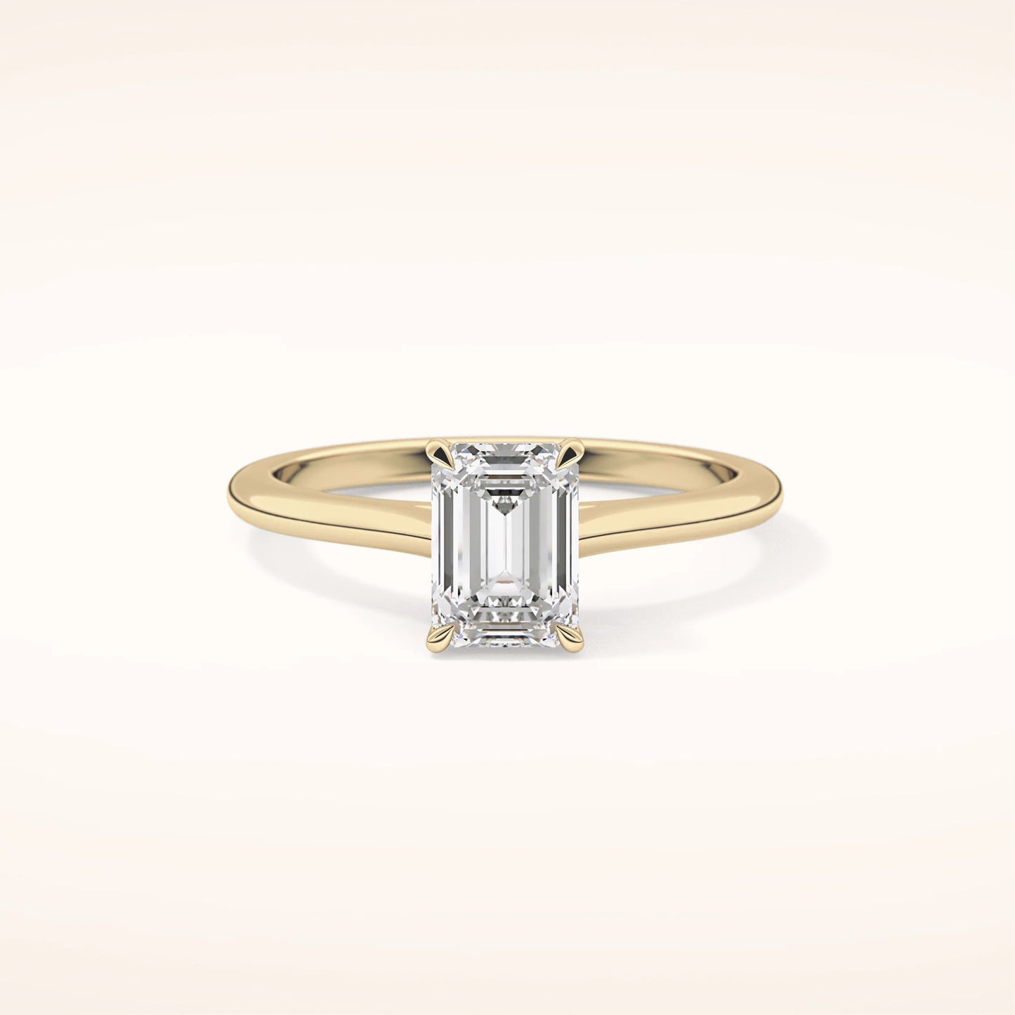 1ct Emerald Moissanite Solitaire