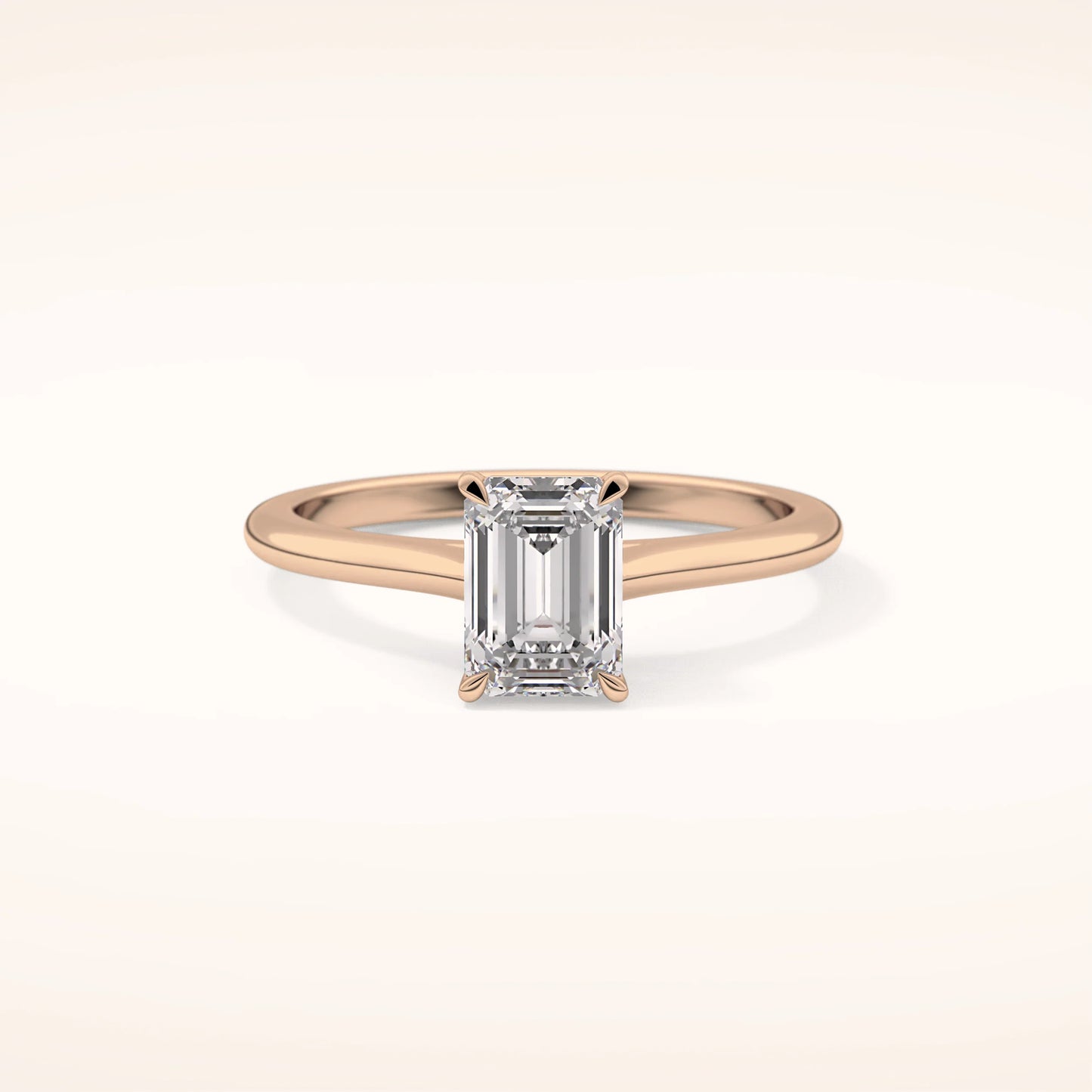 1ct Emerald Moissanite Solitaire
