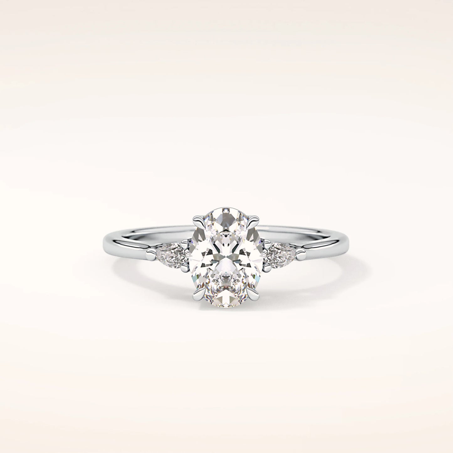 Oval Moissanite Trilogy Ring