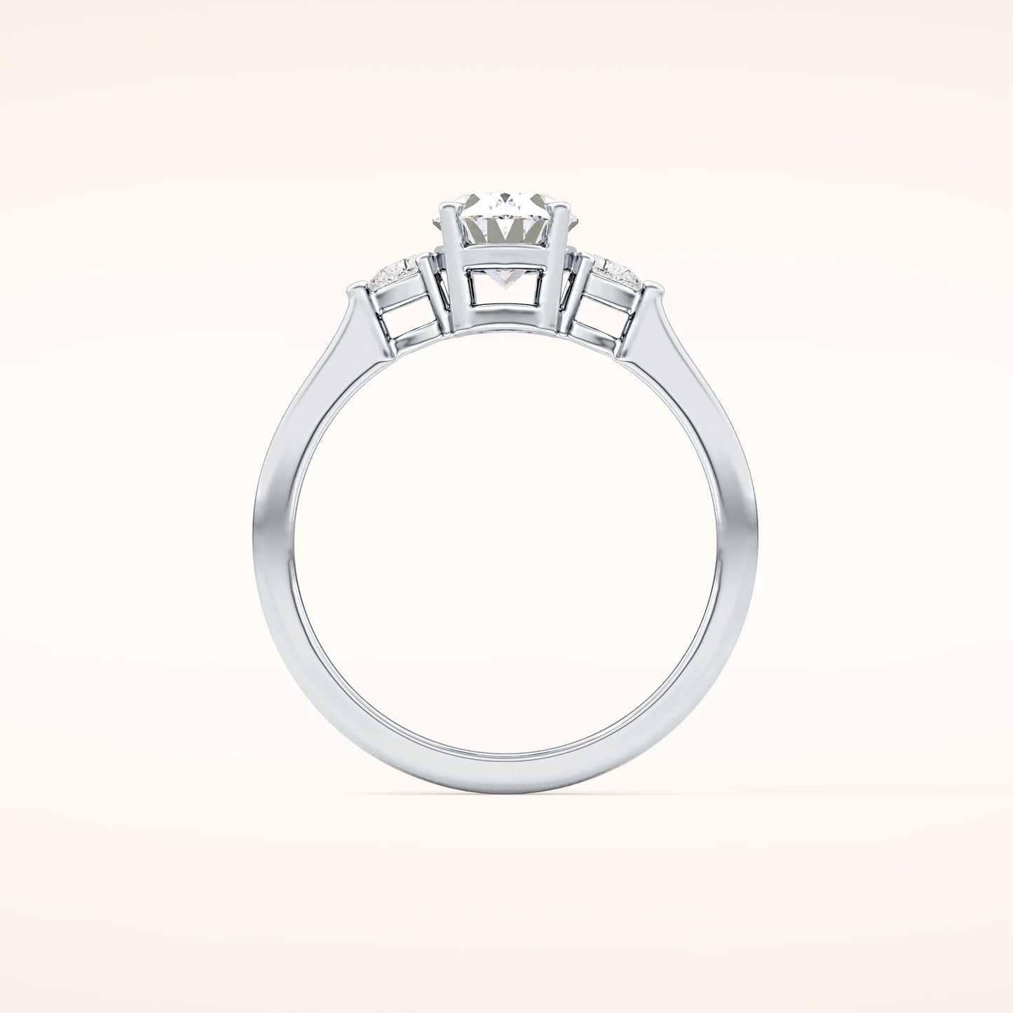 Oval Moissanite Trilogy Ring