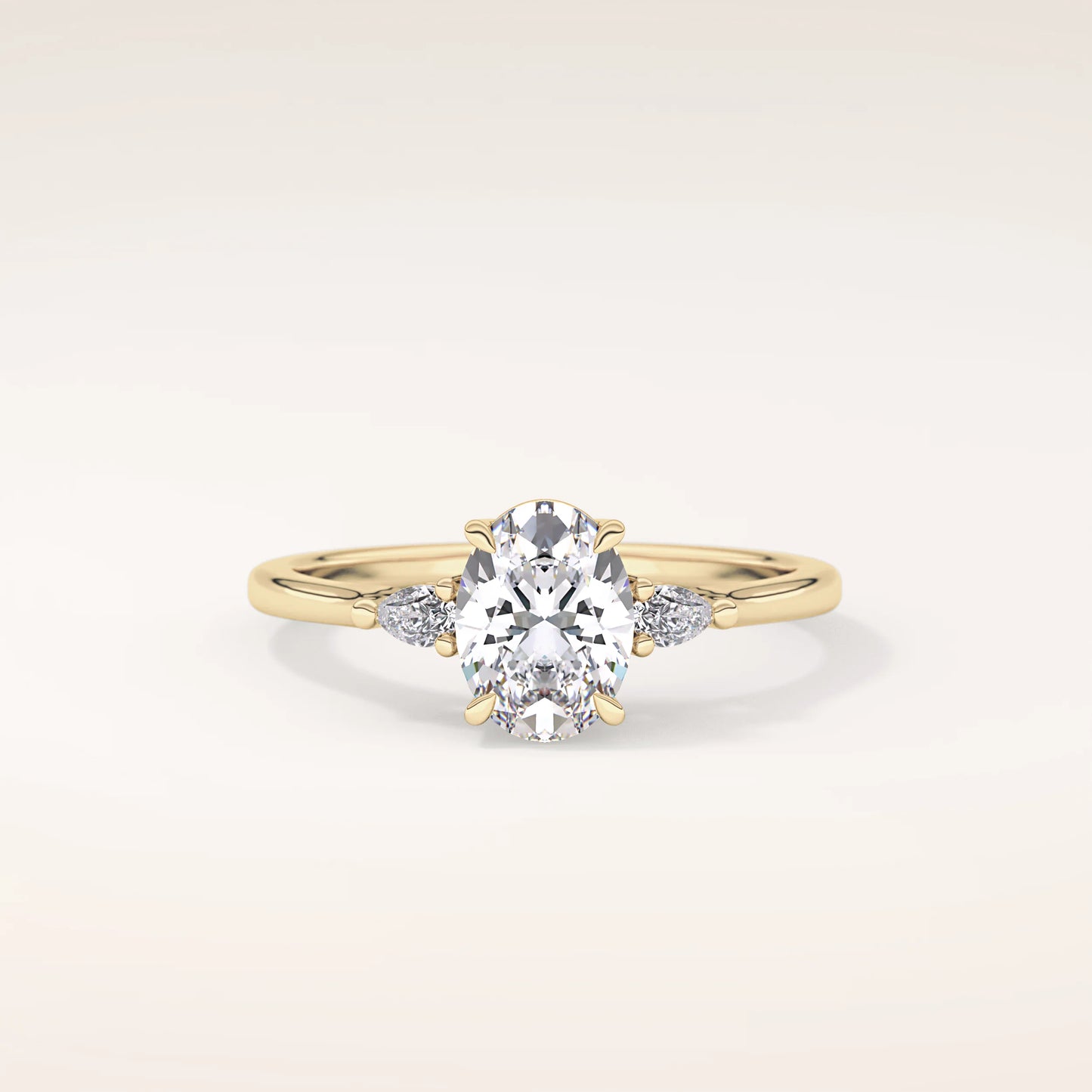 Oval Moissanite Trilogy Ring