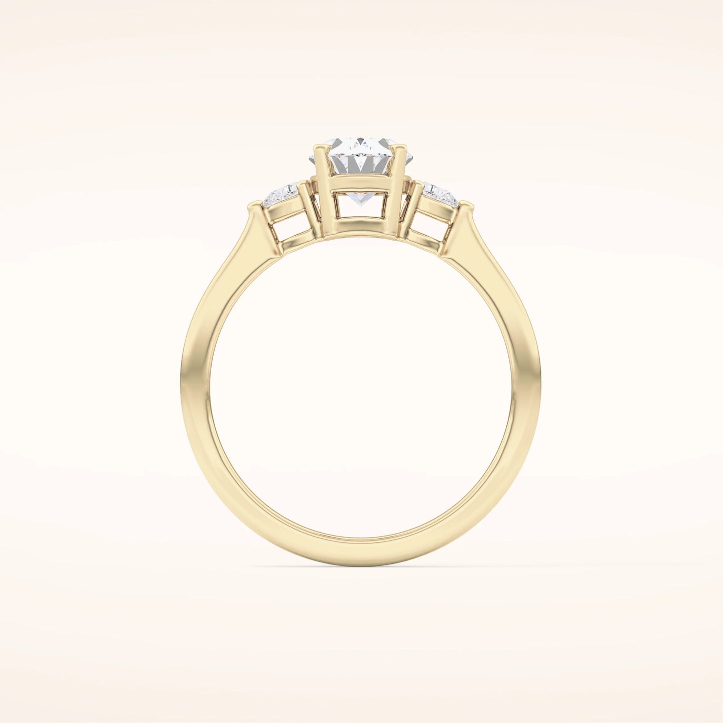Oval Moissanite Trilogy Ring