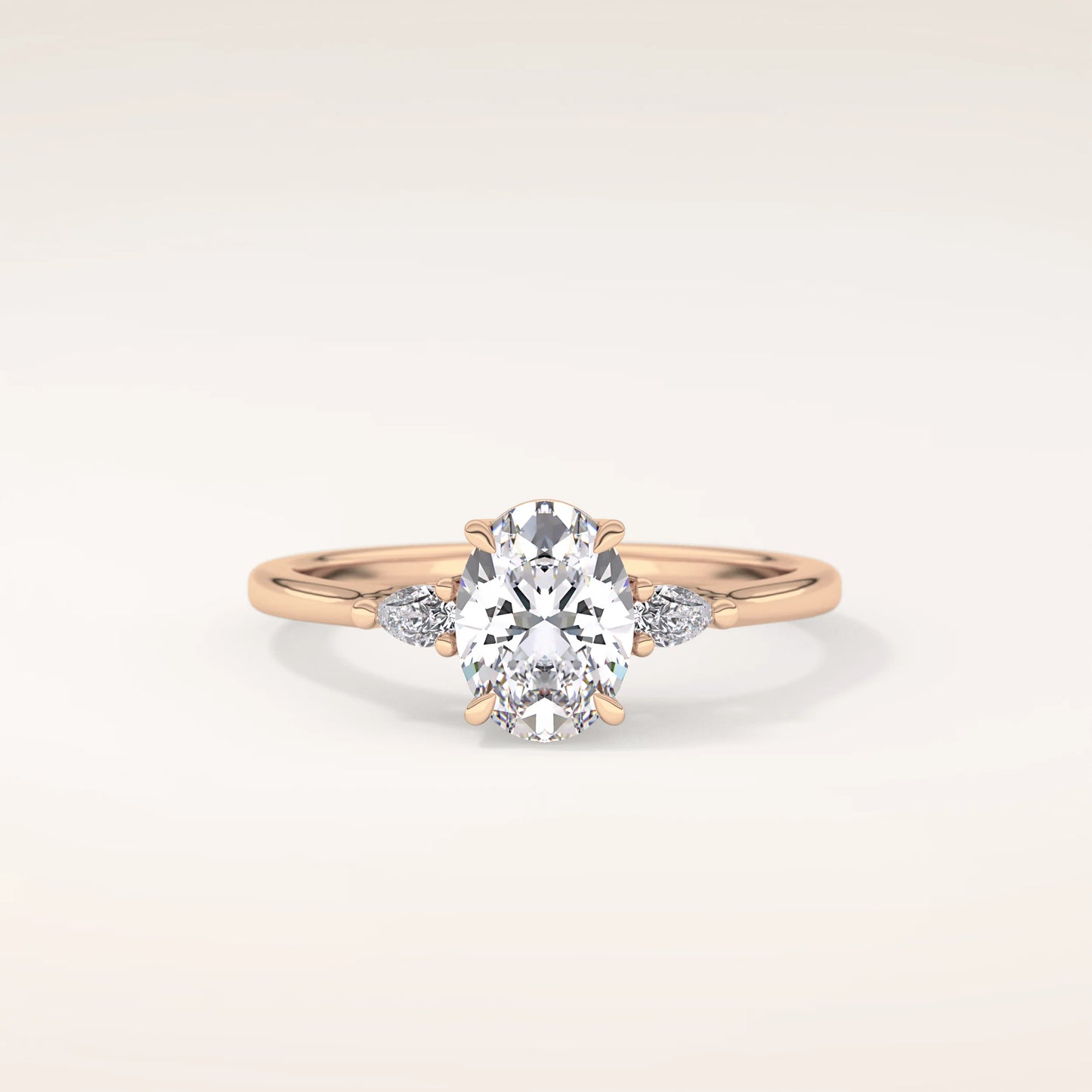 Oval Moissanite Trilogy Ring