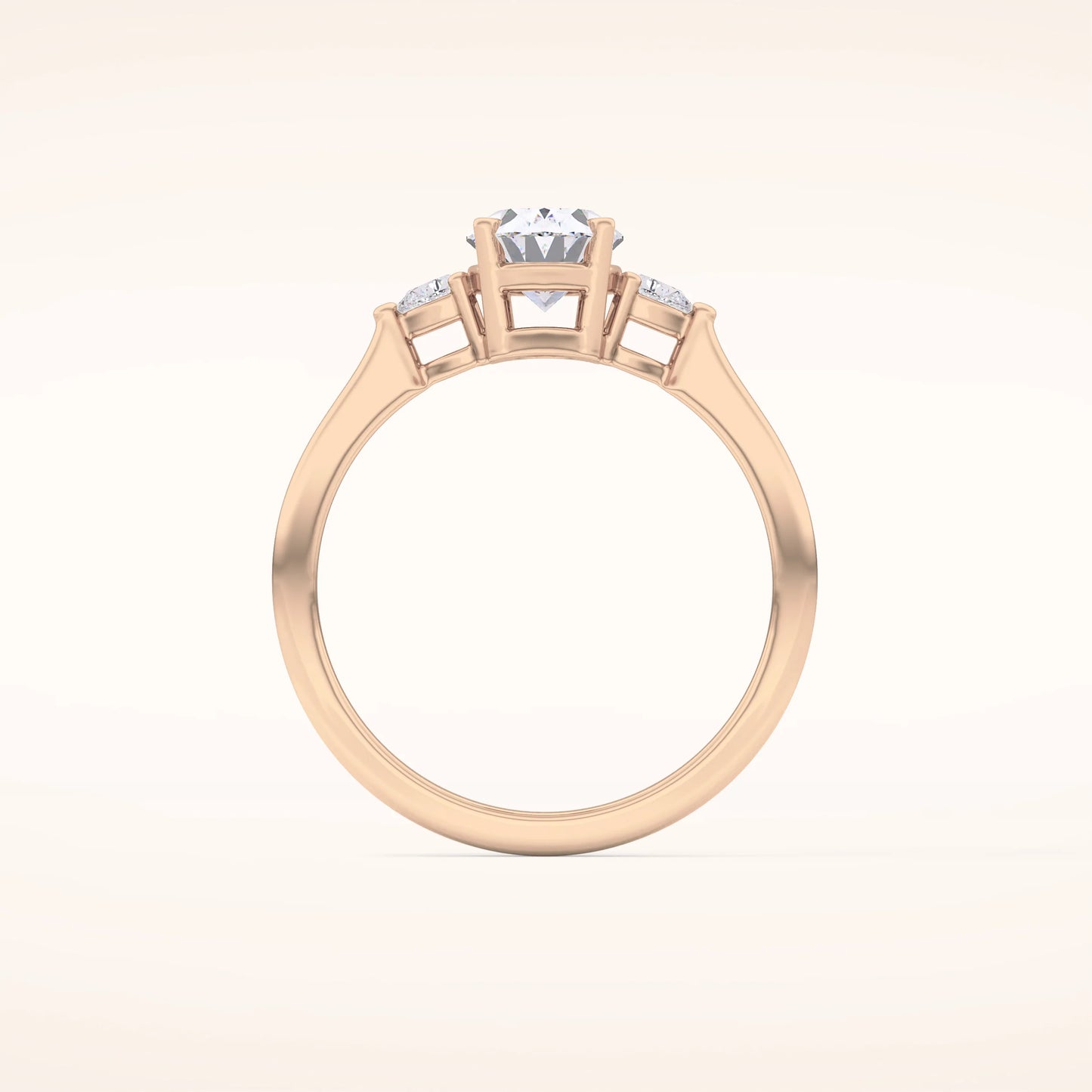Oval Moissanite Trilogy Ring