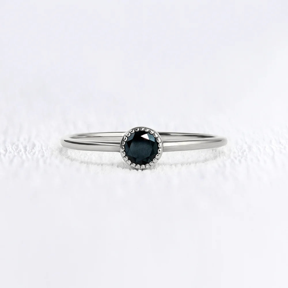 Black Spinel Bezel Ring