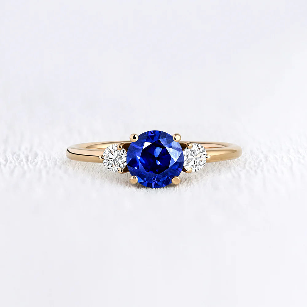 Lab Sapphire and Moissanite Trilogy