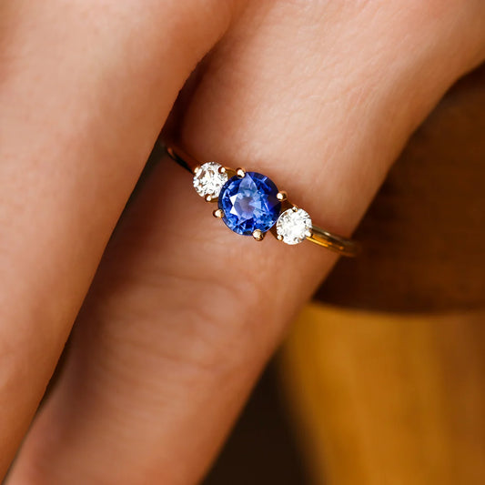 Lab Sapphire and Moissanite Trilogy