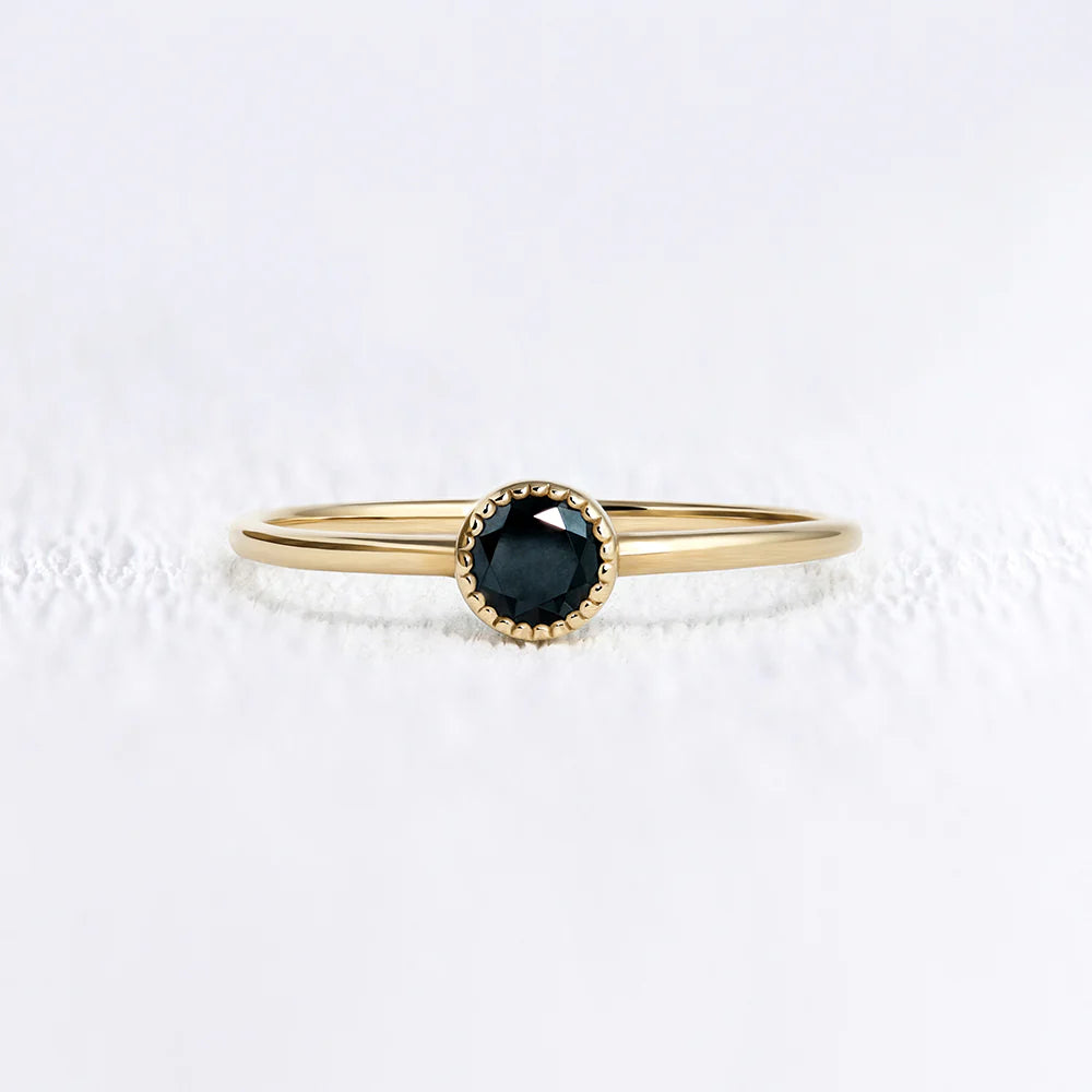 Black Spinel Bezel Ring