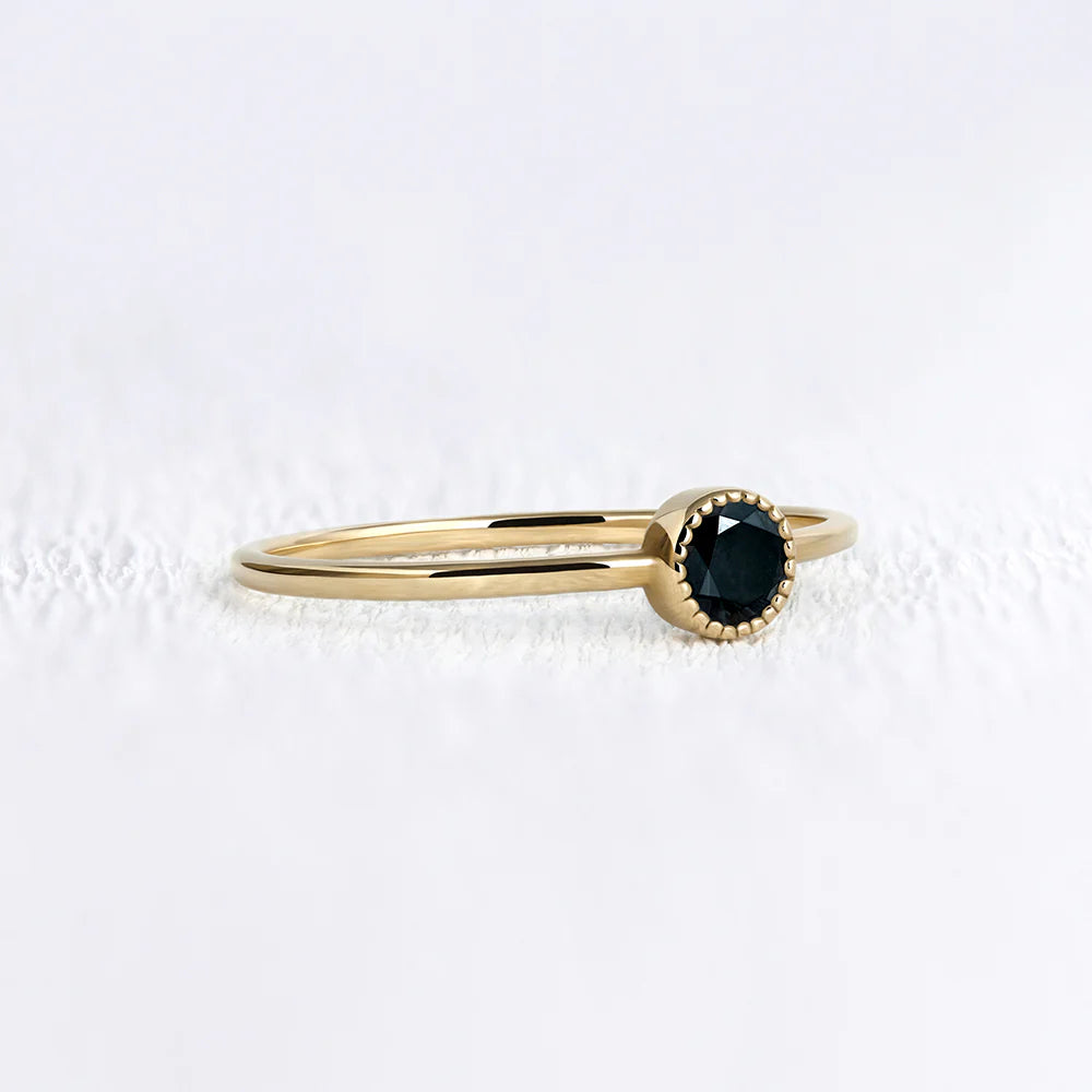 Black Spinel Bezel Ring