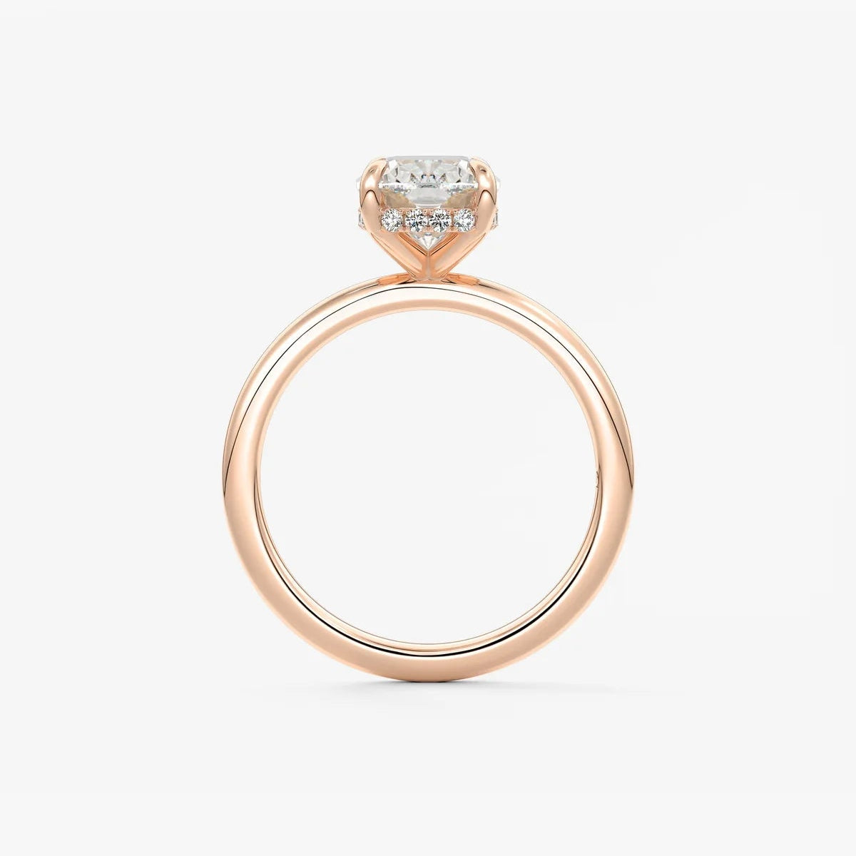 2ct Elongated Cushion Moissanite Solitaire with Hidden Halo