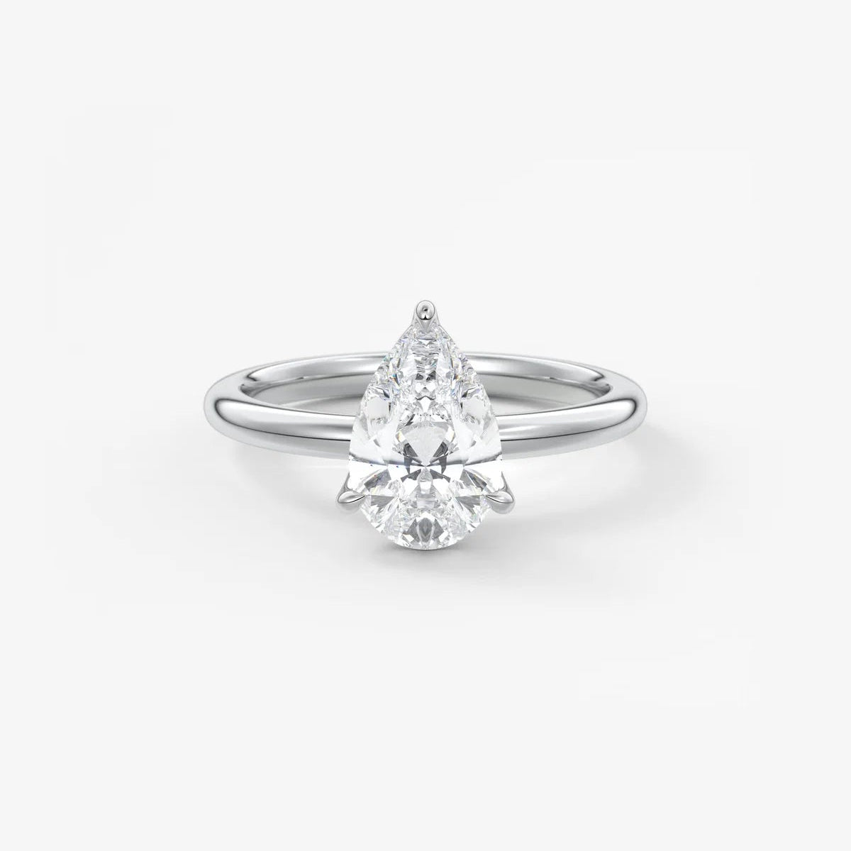 2ct Pear Moissanite Solitaire