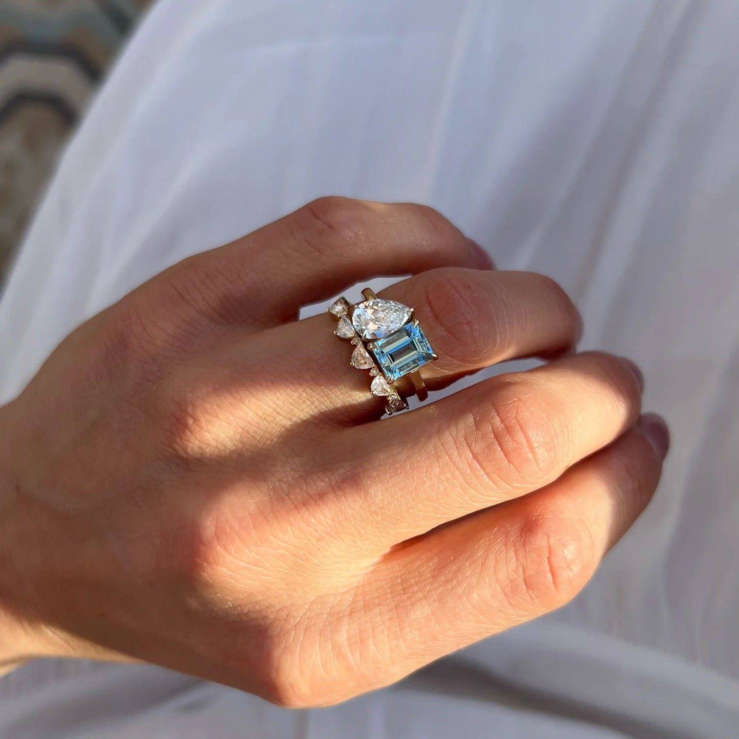Aqua Toi et Moi Ring