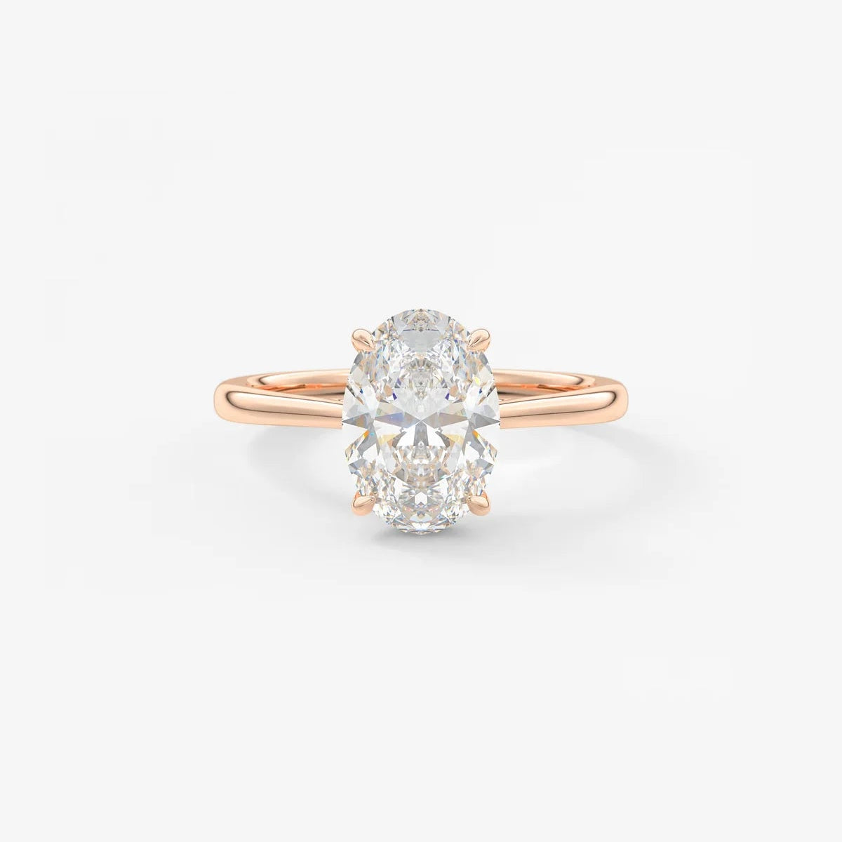 1.5ct Oval Moissanite Solitaire with Hidden Halo