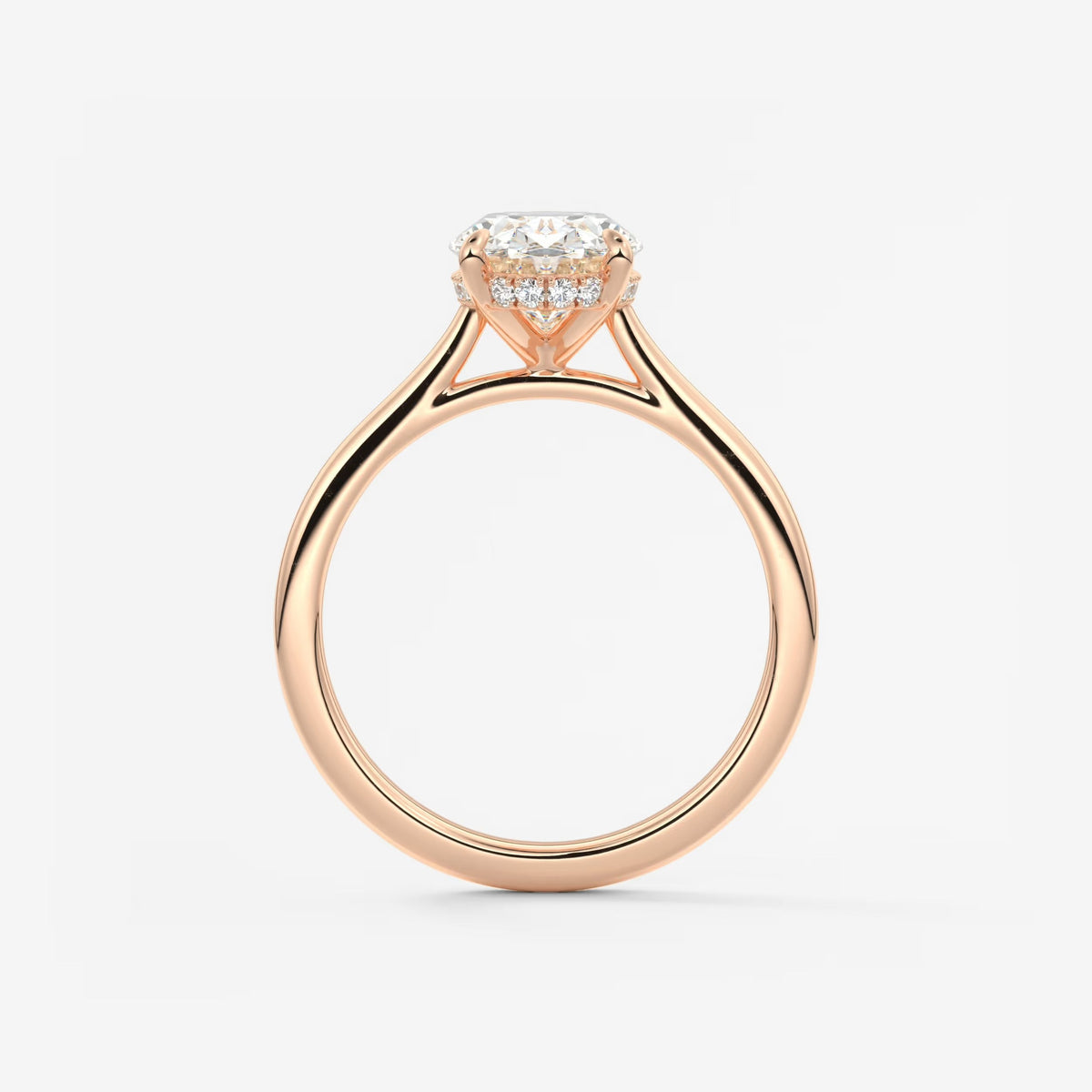1.5ct Oval Moissanite Solitaire with Hidden Halo