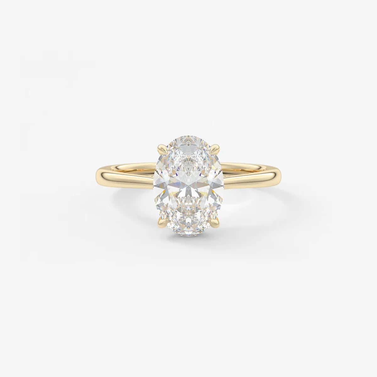 1.5ct Oval Moissanite Solitaire with Hidden Halo