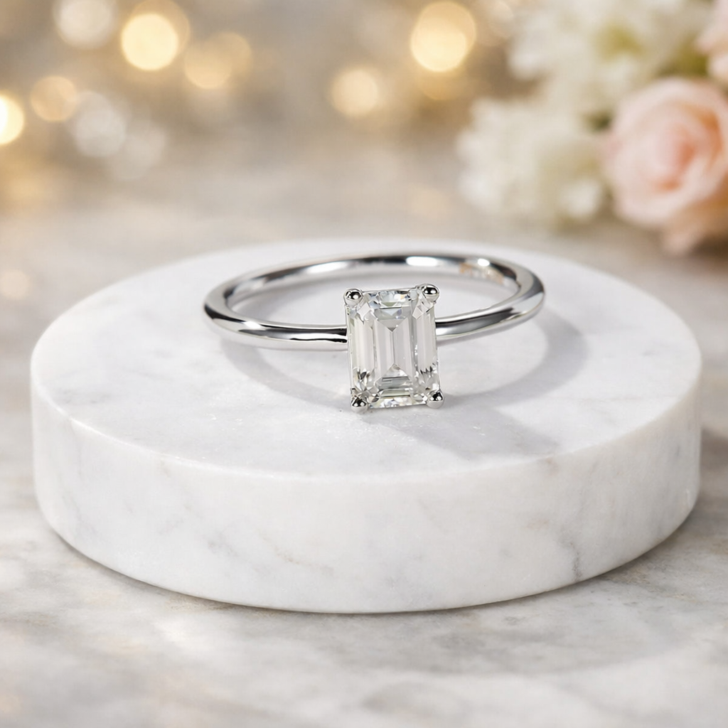 Everleigh - Emerald Moissanite Solitaire