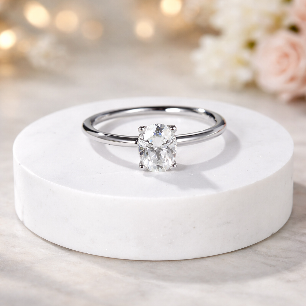 Orelia  - Oval Moissanite Solitaire