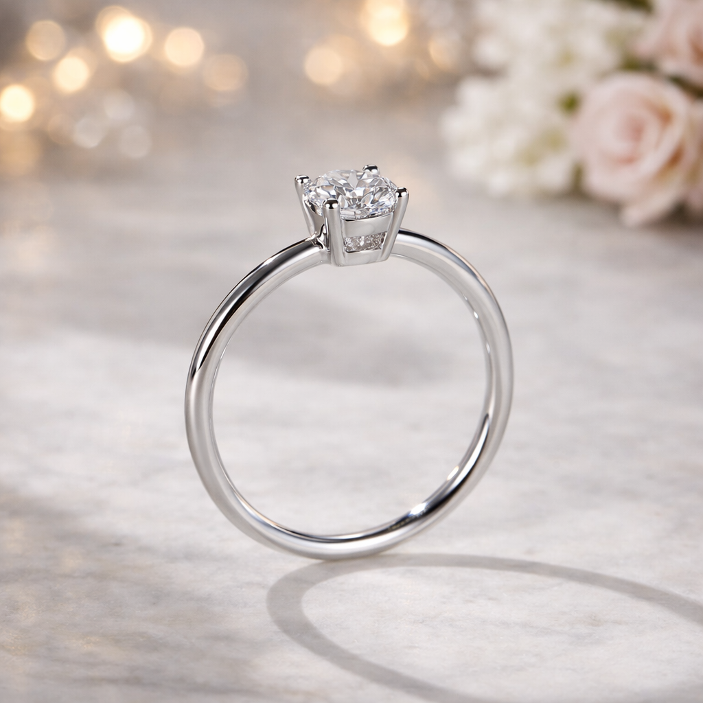 Rosalie - Round Moissanite Solitaire