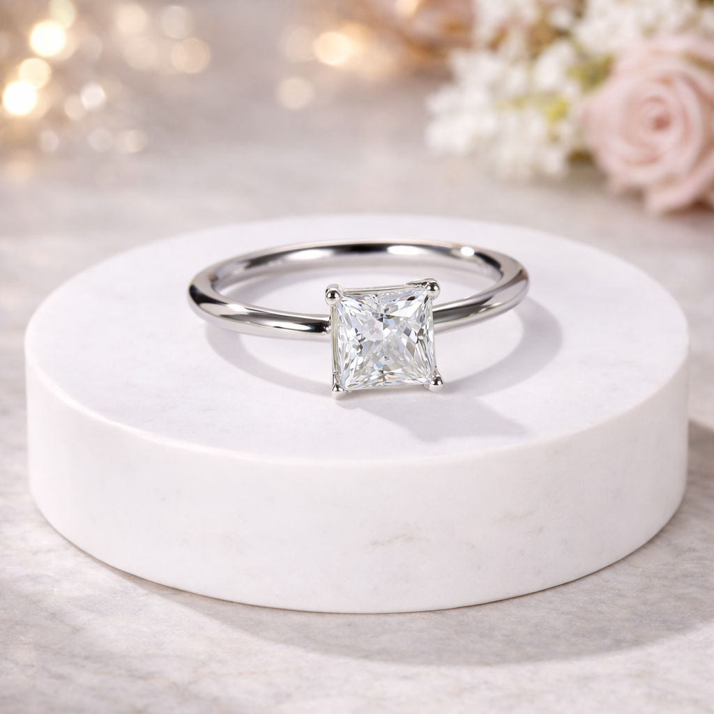 Pia - Princess Moissanite Solitaire