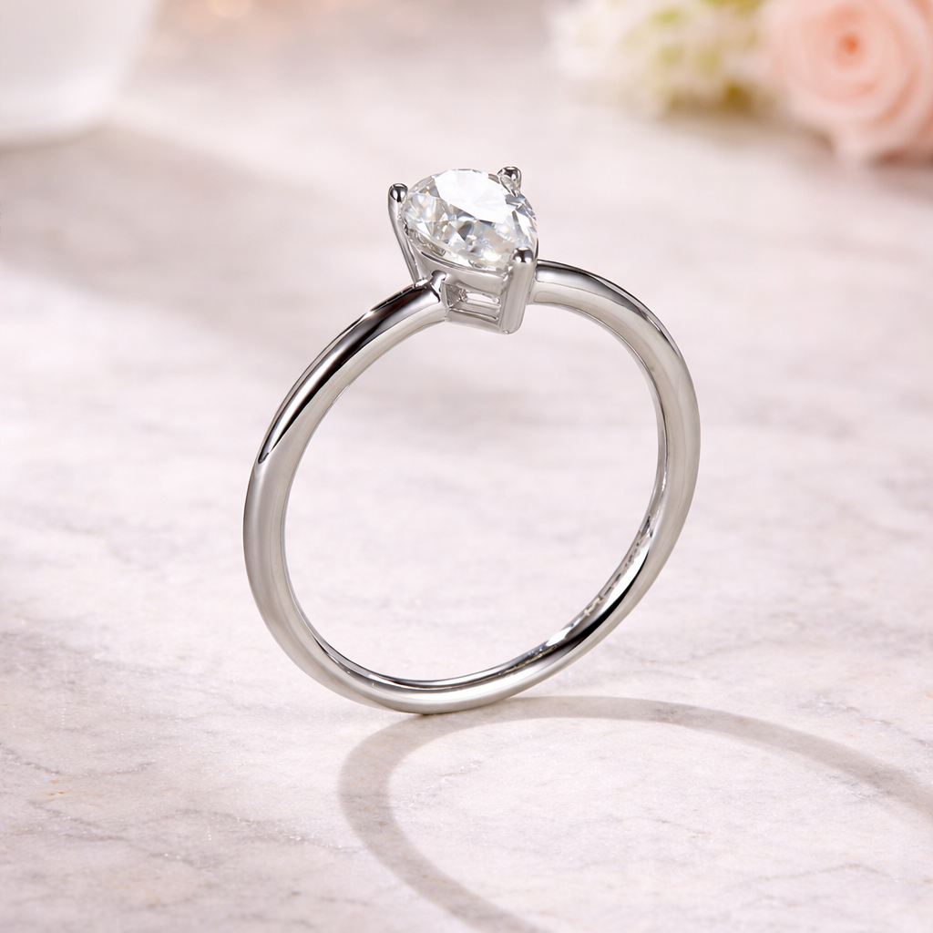 Paisley - Pear Moissanite Solitaire