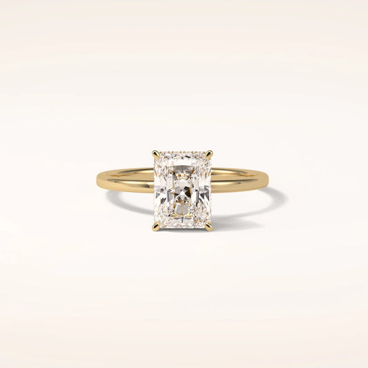 2ct Hidden Halo Radiant Moissanite Solitaire