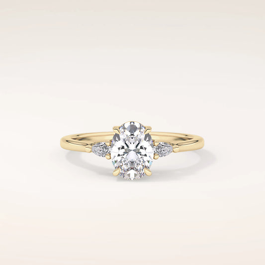 Oval Moissanite Trilogy Ring