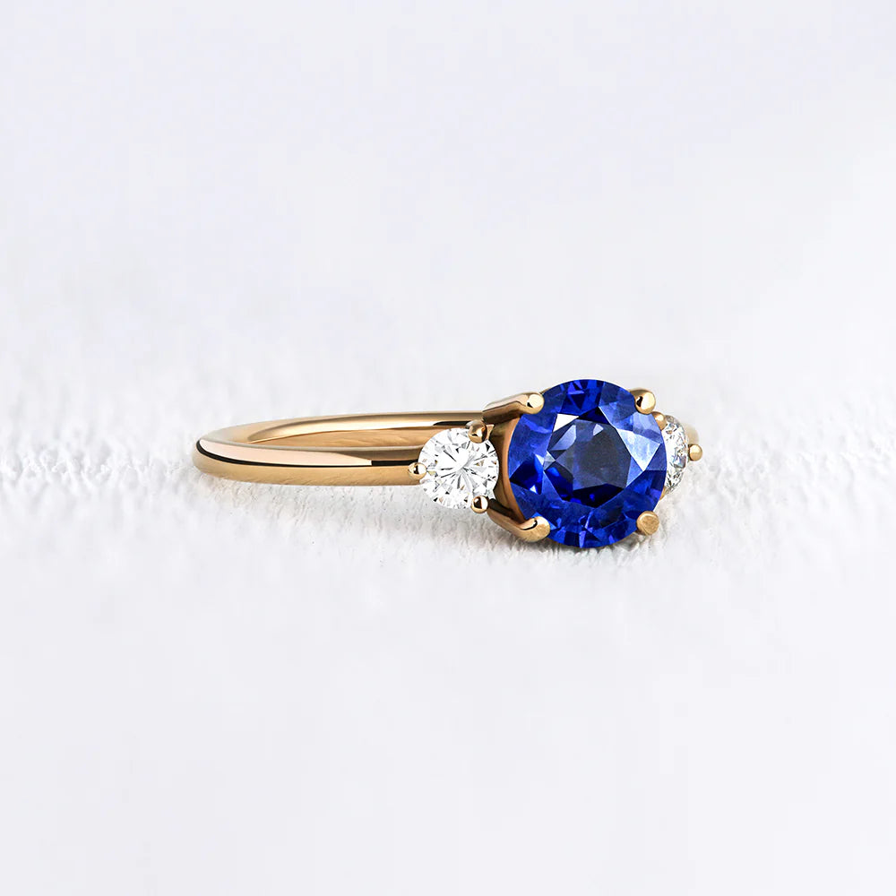 Lab Sapphire and Moissanite Trilogy