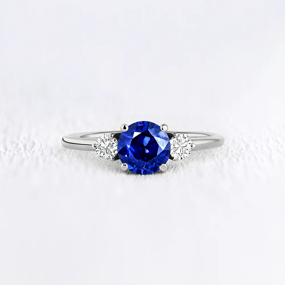 Lab Sapphire and Moissanite Trilogy