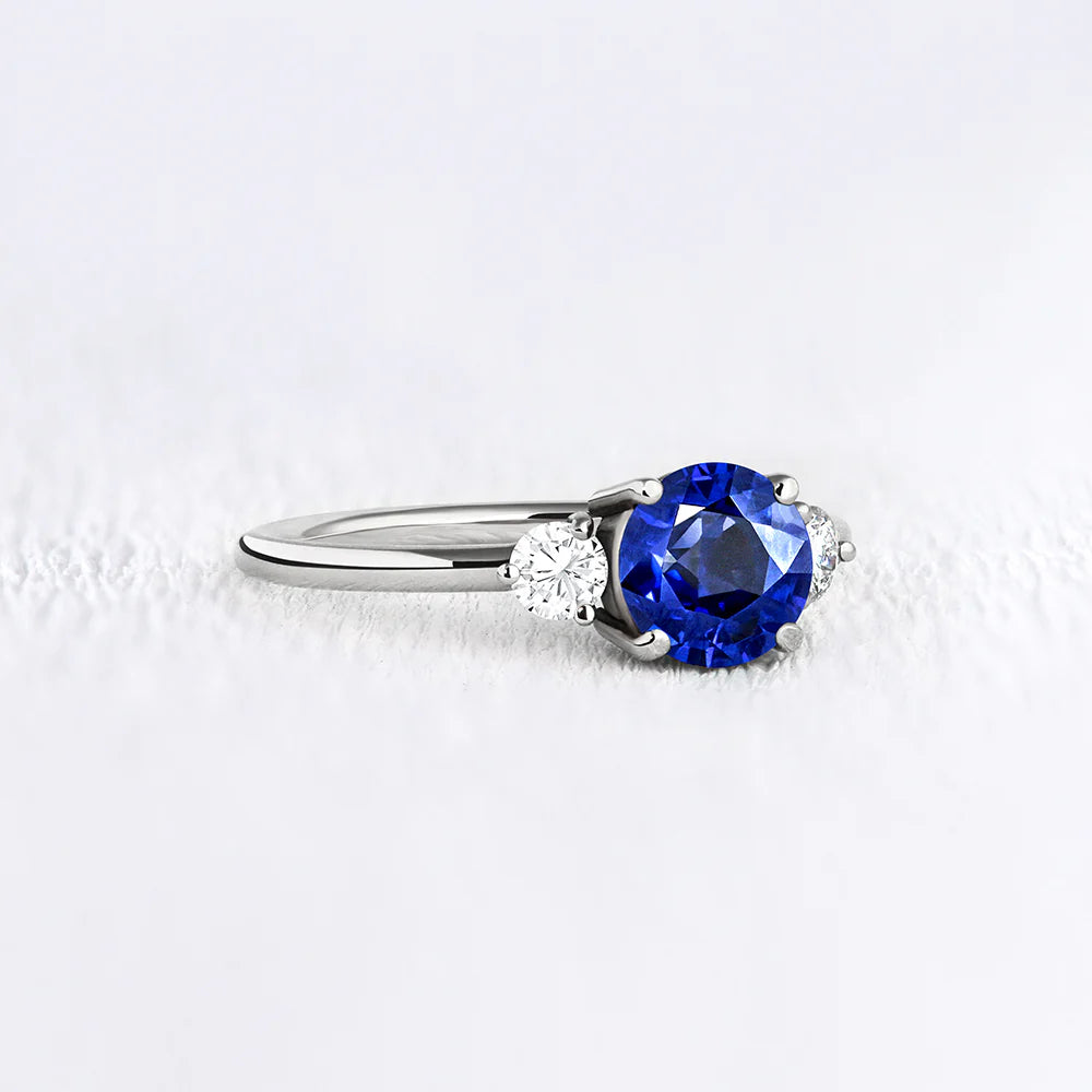 Lab Sapphire and Moissanite Trilogy