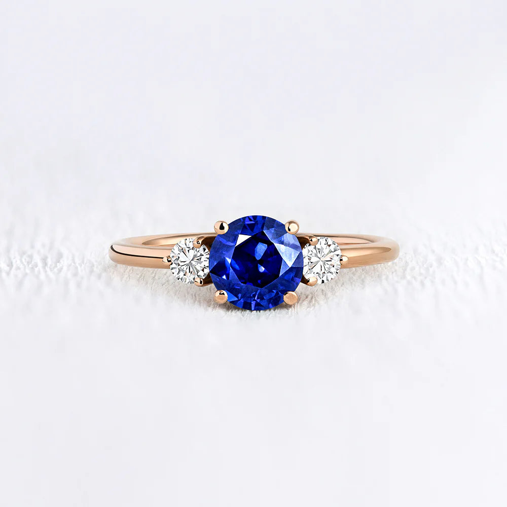 Lab Sapphire and Moissanite Trilogy