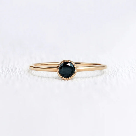Black Spinel Bezel Ring