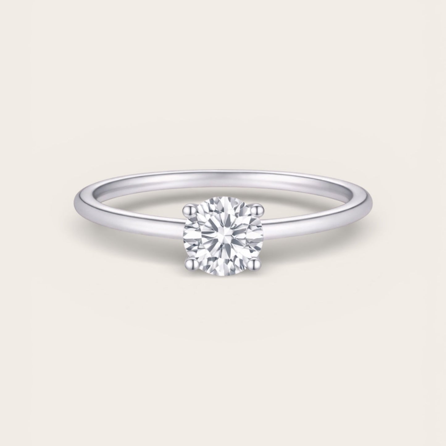Rosalie - Round Moissanite Solitaire