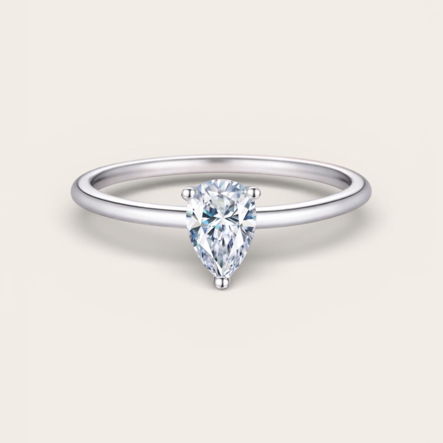 Paisley - Pear Moissanite Solitaire